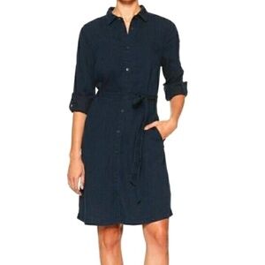 NWT - Banana Republic chambray denim shirt dress in dark wash